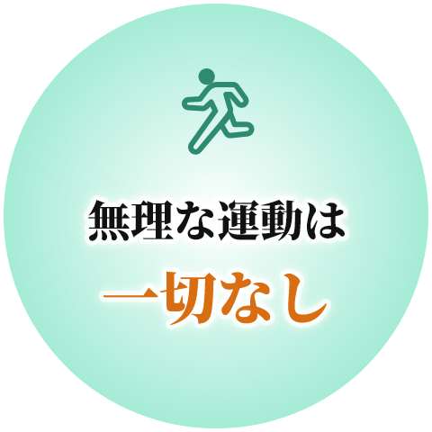 無理な運動は一切なし
